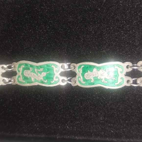 Estate Jewelry Vintage Siam sterling bracelet - Picture 3 of 7